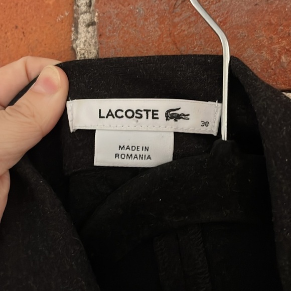Lacoste Jersey Knit Zip Up Collared Long Sleeve Polo Dress Slate Grey sz 38/US 6 - Picture 2 of 5